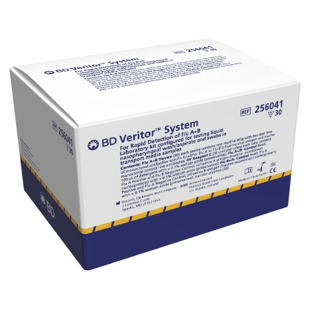 Rapid Test Kit BD Veritor™ System Infectious Disease Immunoassay Influenza A + B Nasopharyngeal Swab / Nasopharyngeal Wash / Nasopharyngeal Aspirate Sample 30 Tests Non-Waived by BD  ID 256041